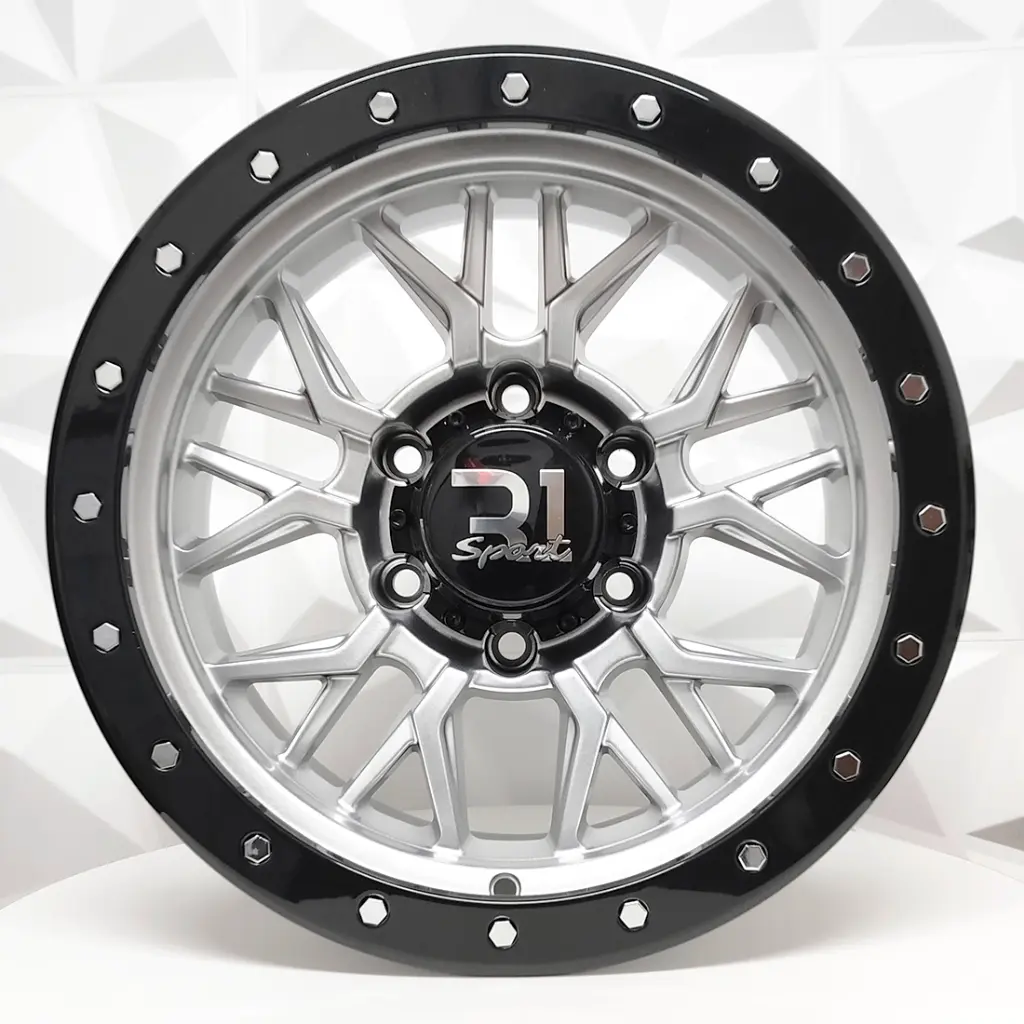 RIN 15X8 6-139.7 R1 SPORT LP125 GREY+BLACK LIP CHROME RIVETS ET-10 CB110