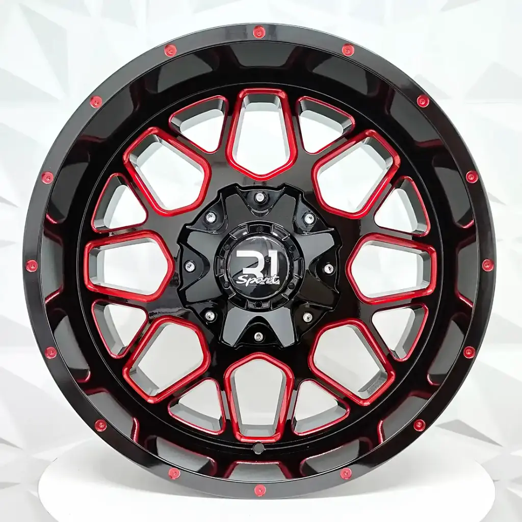 RIN 20X9 5-127/139.7 R1 SPORT 315 BLACK MILLING RED+HOLES RED ET0 CB78.1 