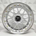 RIN 17X8.5 4-100/114.3 R1 SPORT V119 HYPER SILVER MACHINE LIP RIVETS GOLD ET15 CB73.1 
