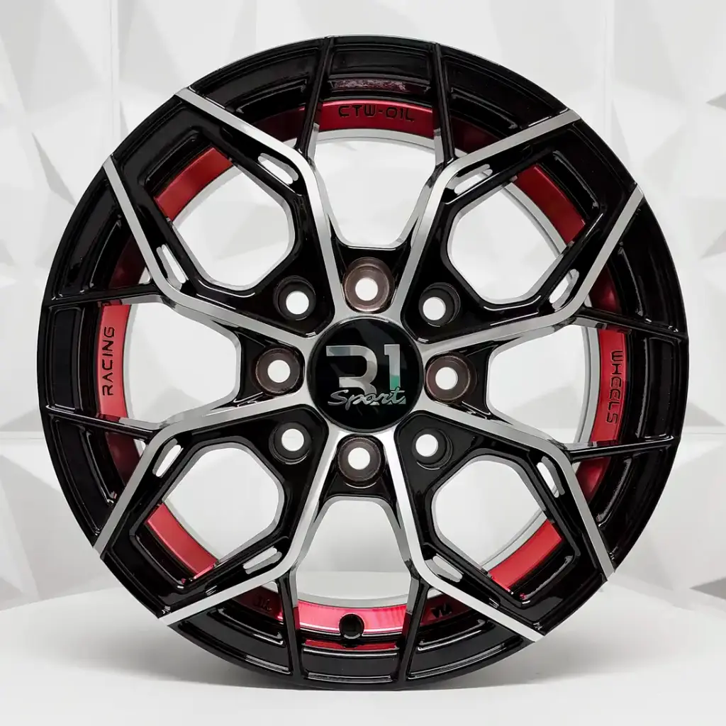 RIN 13X5.5 4-100/114.3 R1 SPORT RGW07 MACHINE BLACK+RED UNDERCUT ET35 CB73.1 
