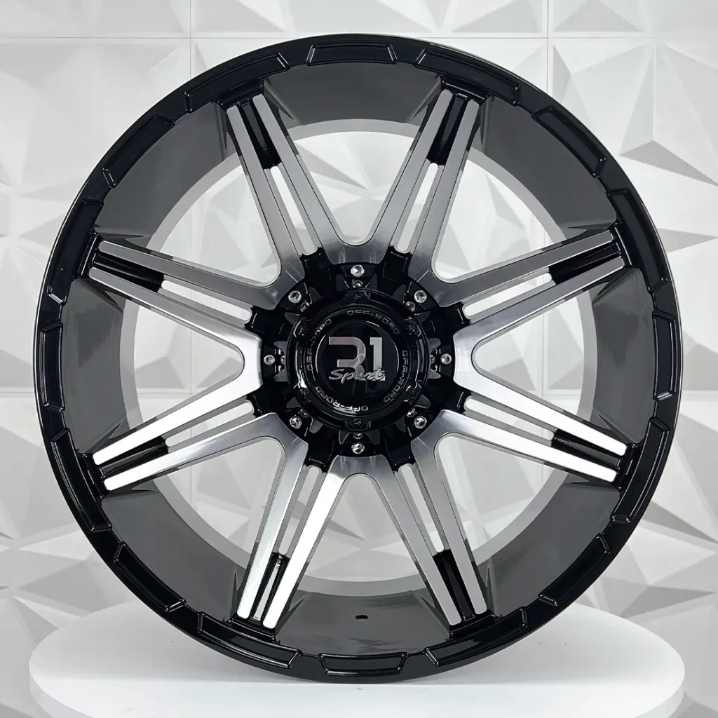 RIN 20X10 6-114.3 R1 SPORT 8153 BLACK MACHINE FACE ET-24 CB66.1 