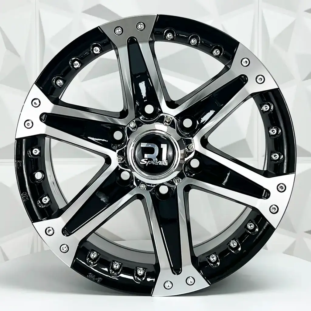 RIN 16X8 6-139.7 R1 SPORT 961 MACHINE BLACK ET0 CB108