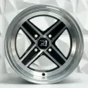 RIN 13X8 4-100 R1 SPORT JA161 BLACK MACHINE FACE MACHINE LIP ET-10 CB73.1