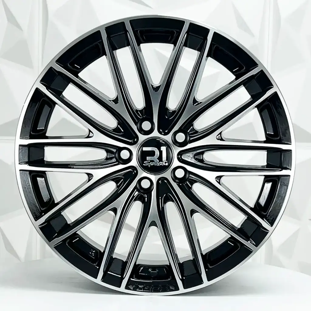 RIN 16X7 5-114.3 R1 SPORT 615 BLACK MACHINE FACE ET38 CB73.1