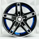 RIN 13X5.5 4-100 R1 SPORT JA150 BLACK MACHINE FACE BLUE LINE ET25 CB73.1