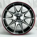 RIN 14X7 4-100/108 R1 SPORT QC1518 BLACK MACHINE FACE RED LINE ET0 CB73.1