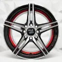 RIN 14X6 4-100/114.3 R1 SPORT 5236 BLACK MACHINE FACE RED LINE ET25 CB73.1