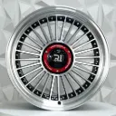 RIN 17X9 4-100/114.4 R1 SPORT 1923 BLACK MACHINE FACE MI CHROME RIVETS ET28 CB73